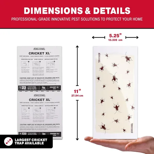 Vista 8 de Catchmaster Pro Strength - Juego de 60 tablas de pegamento para ratones e insectos, 60 unidades y 6 tablas de pegamento gigantes de Cricket XL