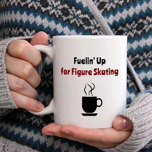 Vista 2 de Taza de café Fuelin' Up for Figure Skating – Taza de cerámica para patinaje sobre hielo, idea de regalo para hombres/mujeres/niños/niñas