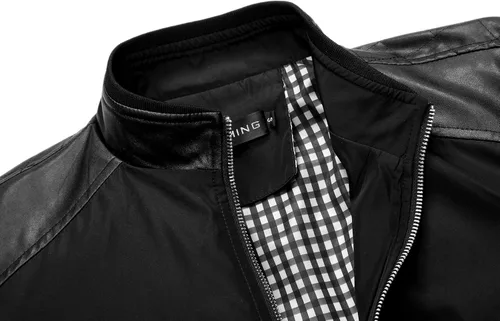 Vista 3 de Tanming, chamarra ligera informal, entallada, bloqueo de color, para hombre