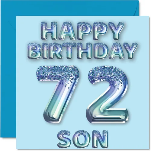 Vista 11 de Stuff4 Tarjeta de primer cumpleaños para niños, globo de fiesta con purpurina azul, tarjetas de feliz cumpleaños para niño de 1 año, nieto, hijo, 57