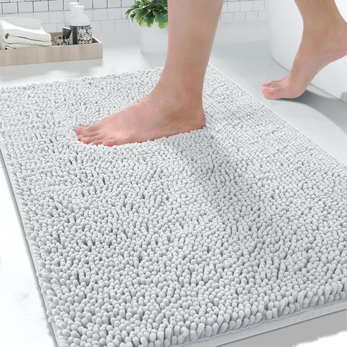 Vista 11 de Yimobra Tapetes de baño lavables, de chenilla súper suave y absorbente, para suelo y alfombra, de secado rápido, antideslizante, para bañera y Beige