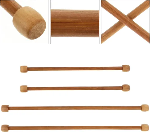 Vista 8 de EXCEART Varillas de bambú para colgar en la pared, 4 varillas de madera de 12.12 pulgadas para colgar en la pared, accesorios de tapiz