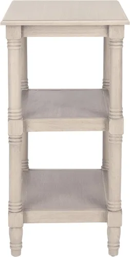 Vista 6 de Safavieh Home Collection Cassie Greige - Mesa de almacenamiento de 3 estantes ACC5715A, 19.8 pulgadas de ancho x 15 pulgadas de largo x 30 pulgadas