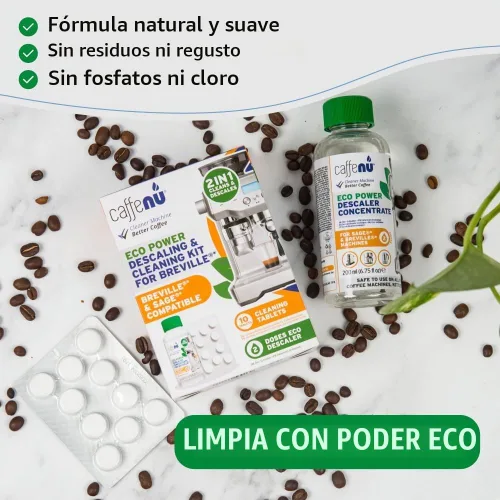 Vista 4 de Caffenu Breville - Kit de descalcificador de 2 usos y 10 tabletas de limpieza compatibles
