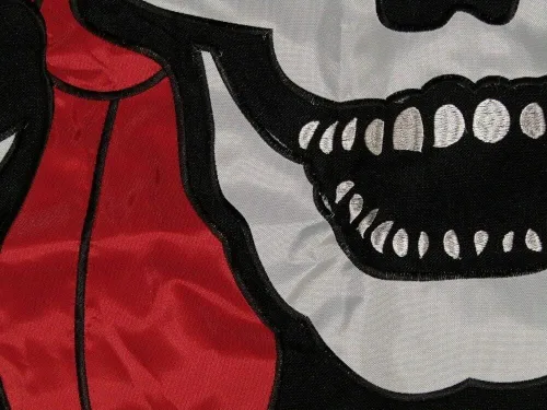 Vista 7 de Premium 3x5 Embroidered Sewn Pirate Scarf Synthetic Cotton Flag 3'x5