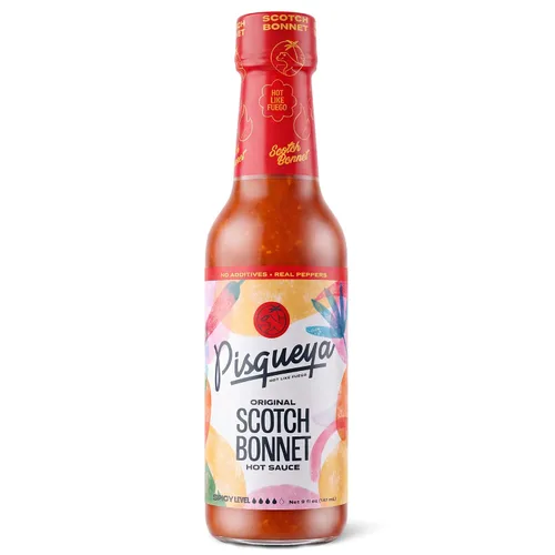 Vista 4 de Pisqueya Green Caribbean Hot Sauce, Jalapeño Habanero Calor medio, 5 onzas