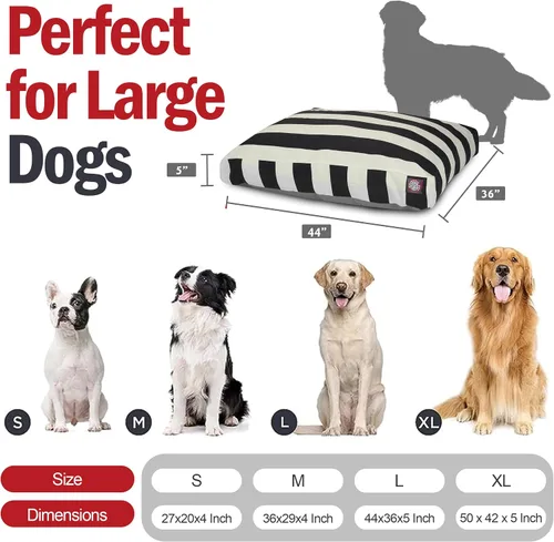 Vista 2 de Majestic Pet Cama rectangular grande lavable para perros, cama antideslizante y cómoda para mascotas, cama para perros con funda extraíble lavable