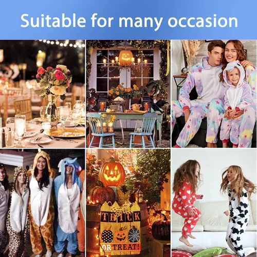 Vista 6 de Folisof Onesies Pajamas Unisex Adult Novelty One-Piece Cosplay Animal Sleepwear Homewear Halloween Costume for Women Men