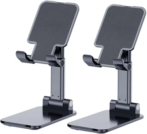 Vista 9 de Soporte para teléfono celular, soporte de teléfono celular ajustable en ángulo con almohadilla de silicona para escritorio, soporte de teléfono