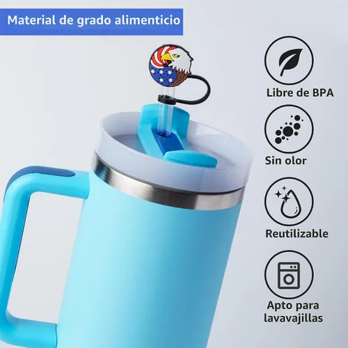 Vista 3 de 8 tapas con pajita para vaso Stanley de 40 oz/30 oz, cubierta de pajita reutilizable de 10 mm, accesorios bonitos para la parte superior de la 4