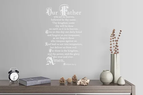 Vista 7 de 38"x24" Lord's Prayer Our Father Who Art in Heaven Give Us This Day Our Daily Bread Amen Mateo 6:9-13 - Adhesivo decorativo para pared