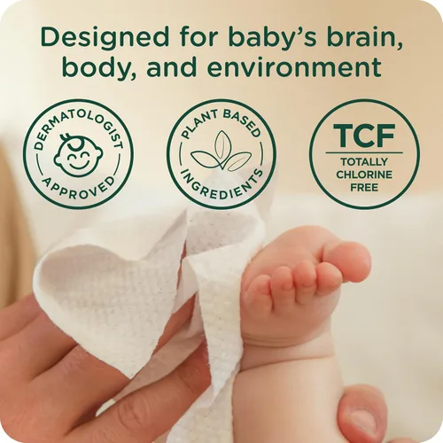 Vista 2 de HealthyBaby Nuestras Toallitas Húmedas Verificadas como Seguras por EWG 100% a Base de Agua y Plantas Sin Perfume y Seguras para Piel Sensible