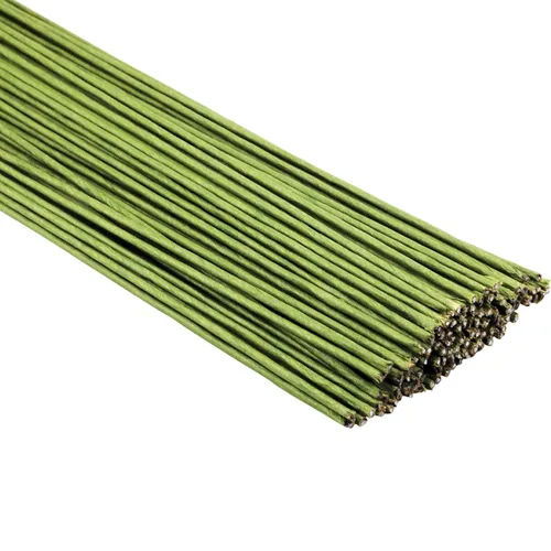 Vista 8 de Arlai 100 piezas de alambre de tallo floral calibre 2, 16 pulgadas, alambre floral verde oscuro - Suministros para hacer coronas de flores