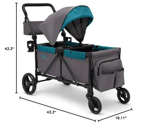 Vista 9 de Cochecito estilo carrito todoterreno Jeep Sport de Delta Children - Incluye toldo, organizador para padres, manillar ajustable, bandeja