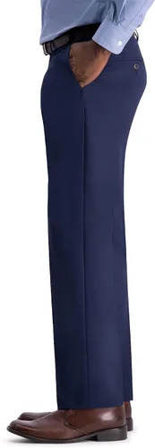 Vista 3 de Haggar Mens Classic Fit Flat Front Flex Waistband Stretch Dress Pant