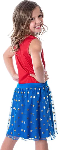 Vista 4 de DC Comics - Vestido de pijama para niña con logotipo y estrellas