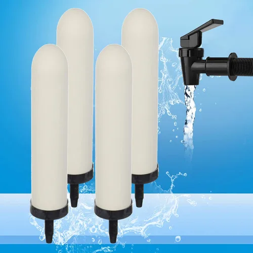 Vista 8 de HUI NING Vela de filtro de cerámica de repuesto de 10 pulgadas con carbón activado para sistema de filtro de agua por gravedad de encimera, cubo
