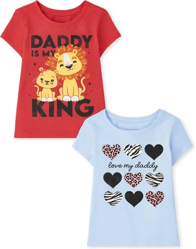 Vista 6 de The Children's Place Camisetas estampadas de manga corta para bebés y niñas pequeñas, con diseño de unicornios y mariposas, a la moda, paquete de 3