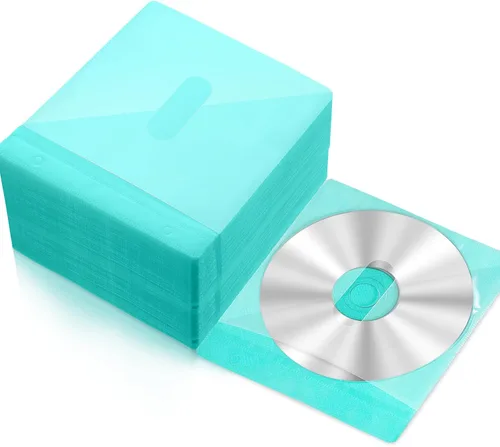 Vista 9 de Harloon 200 fundas de plástico transparente de doble cara, para CD y DVD Material PP y tela de fibra, mangas protectoras para discos en blanco