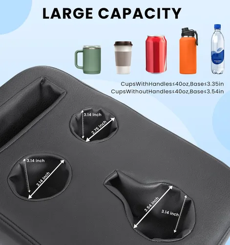 Vista 6 de Portavasos de Coche Mejorado con Correas de Seguridad Duales, Portavasos para Asiento Trasero de Coche, Portavasos de Camión de Cuero PU