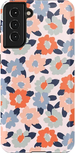 Vista 15 de Casely Funda para Galaxy S21 Here Comes The Sun Colorblock Sunset Diseño protector delgado esencial de doble capa Aquí viene el sol