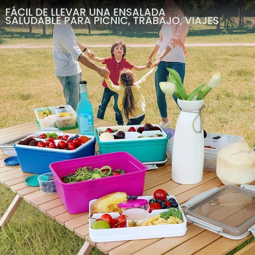 Vista 8 de Contenedores de ensalada de 64 onzas para el almuerzo, paquete de 3 cajas