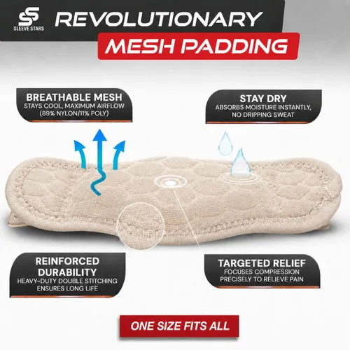 Vista 5 de Sleeve Stars - Codera de Codo de Tenis para Mujeres - Correa de Tenis Ajustable, Codera de Codo de Golfista para Hombres, Contrafuerza para Codo