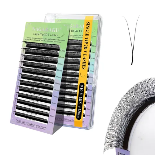 Vista 74 de NAGARAKU YY - Extensiones de pestañas, suministros Y, Lash 4D, Easy Fan, pestañas cruzadas de volumen ruso, pestañas YY, tejidas a mano, malla