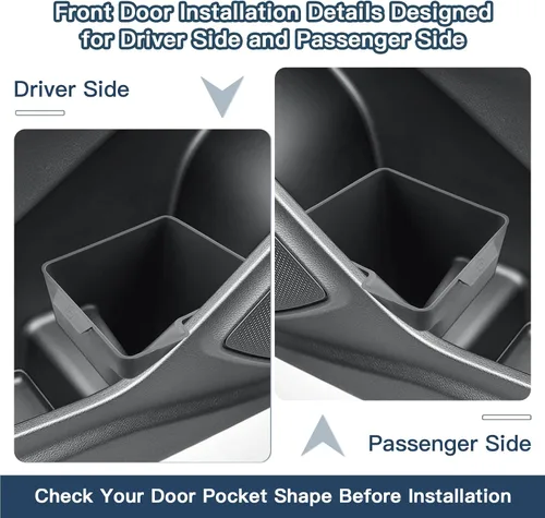 Vista 6 de Ruiya Bote de basura para puerta compatible con Ford Explorer 2020-2026, todos los bordes, bolsillo para puerta lateral del conductor y pasajero