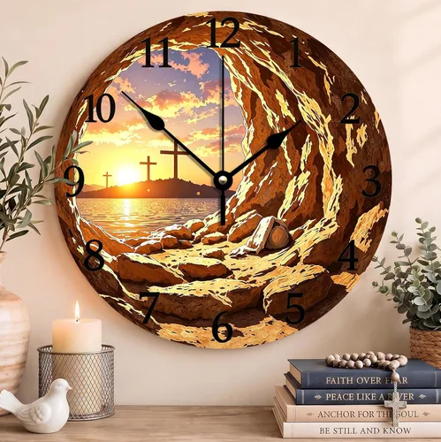 Vista 69 de Reloj con versículo bíblico con citas de Jesús, relojes de 0929Regalos Cristianos (2)