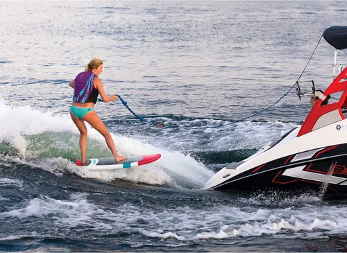 Vista 2 de Tabla de wakesurf AIRHEAD Charge, para 1 persona, Rojo/Negro