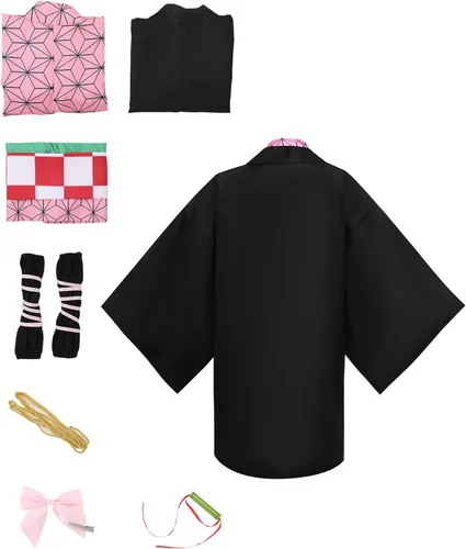 Vista 2 de Anime Cosplay Costume Outfit Suit Dress with Hairwear and Mouthpiece Women Full Set with Wig
