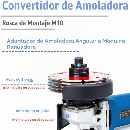 Vista 5 de Mesee Amoladora angular M10 a ranuradora adaptador, adaptador de ranura de cambio rápido, accesorio de cabezal de conversión, amoladora angular