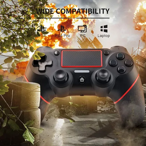 Vista 3 de Etpark Controlador inalámbrico PS4, Gamepad profesional para PS4, panel táctil con doble vibración, forma instantánea oportuna de compartir joystick