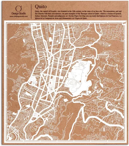 Vista 125 de O3 Design Studio Aberdeen - Mapa de papel cortado en papel blanco de 12 x 12 pulgadas