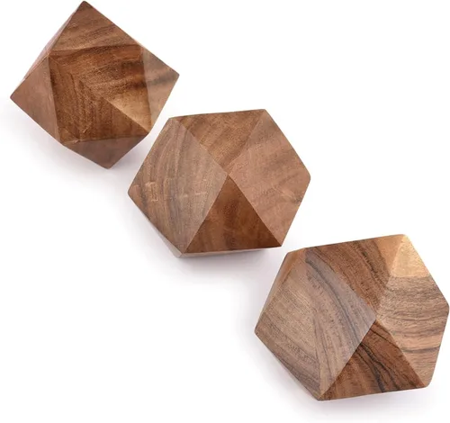 Vista 3 de NIRMAN Bola de madera decorativa de madera de acacia para centro de mesa o uso individual, ideal para uso en la sala, comedor, mesa de café, centro