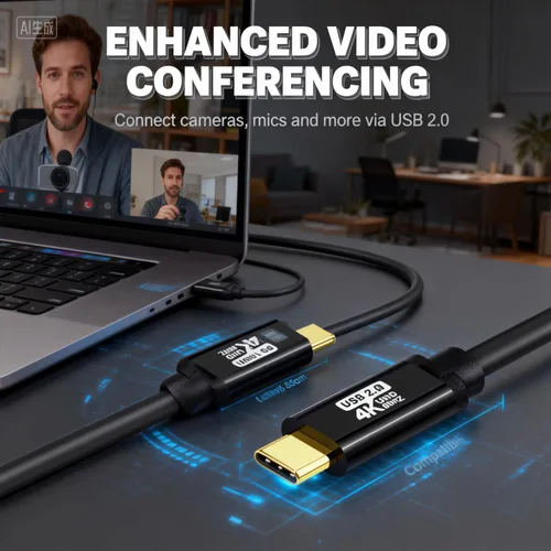 Vista 9 de Cable USB C a C de 20 pies, 100 W 4K60HZ USB tipo C GEN2x2 (datos USB 3.1), salida de video tipo C desde USB3.2/USB4.0 carga rápida y sincronización