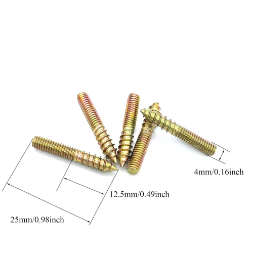 Vista 2 de Paquete de 30 pernos de percha M4 x 25 de 25mm (0.98") con cabeza doble de 4mm (0.16") para muebles
