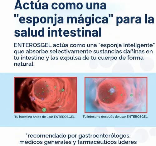 Vista 5 de Enterosgel Gel de unión de toxinas para limpiar el intestino 225G (paquete de 3)