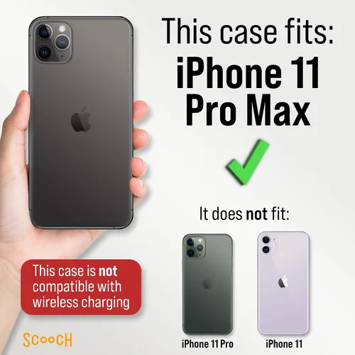 Vista 4 de Scooch Wingmate - Funda para iPhone 11 Pro Max con tarjetero y ranura oculta para tarjetas y protección RFID para 3 tarjetas, protección contra Negro