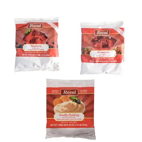 Vista 7 de Royal Gelatin Mix Combo Pack, agente espesante, mezcla de postre (1 cada uno, naranja/lima/fresa)