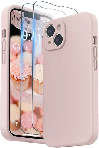 Vista 11 de SURPHY Funda para iPhone 14 Plus con Protector de Pantalla y Protección de Cámara, Funda de Teléfono de Silicona Líquida con Forro de Microfibra