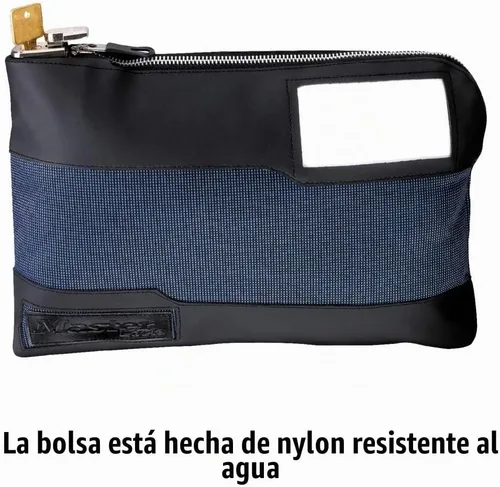 Vista 4 de Bolsa con cierre de seguridad 7120D de Master Lock, 10" x 8 5/8" x 1 7/8", Azul, 7120D Bolsa de dinero portátil con bloqueo para transportar