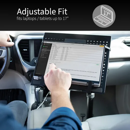 Vista 7 de VIVO Soporte de automóvil para laptop, extensión totalmente ajustable, soporte para portátil para camiones, furgonetas y SUV, articulación y ajuste