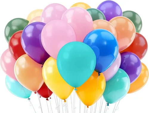 Vista 10 de Paquete de 50 globos de látex azules de 12 pulgadas para decoraciones de fiestas, globos gruesos de alta calidad para cumpleaños, baby shower