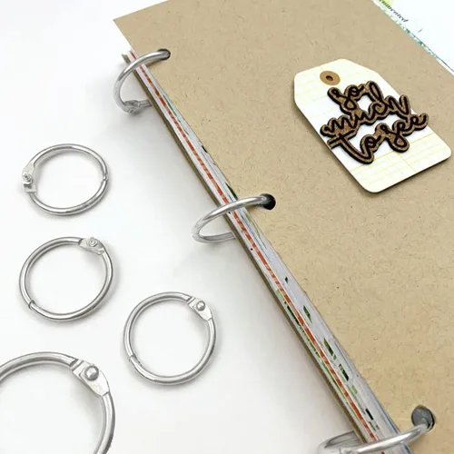 Vista 7 de OWLKELA 50 anillos para carpeta, varios tamaños, niquelados, anillos Bookr de hojas sueltas para tarjetas flash, anillo de tarjeta de índice, anillo