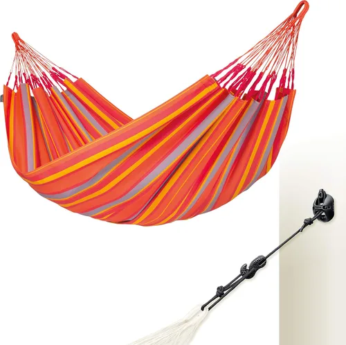 Vista 40 de LA SIESTA Brisa - Hamaca clásica colgante, hecha a mano, resistente a la intemperie, resistente a roturas para relajación en interiores y Almendra