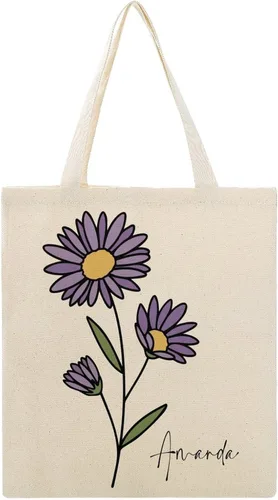 Vista 10 de Bolso de mano personalizado de la flor del nacimiento del mes del nacimiento