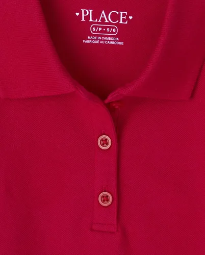 Vista 2 de The Children's Place girls Long Sleeve Pique Polo