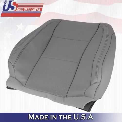 Vista 7 de U.S.AutoSeatCover 2017 para Ford F150 Lariat Passenger Top & Bottom Perf Fundas de asiento de cuero gris